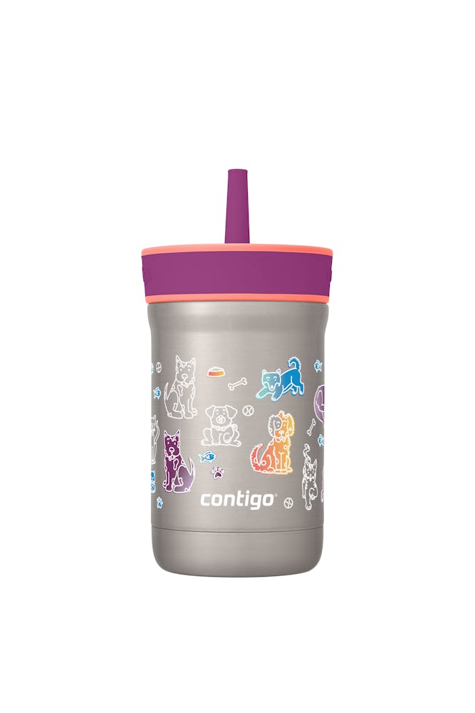 Kids Leighton Spill-Proof Stainless Steel Tumbler with Straw, 12oz U3